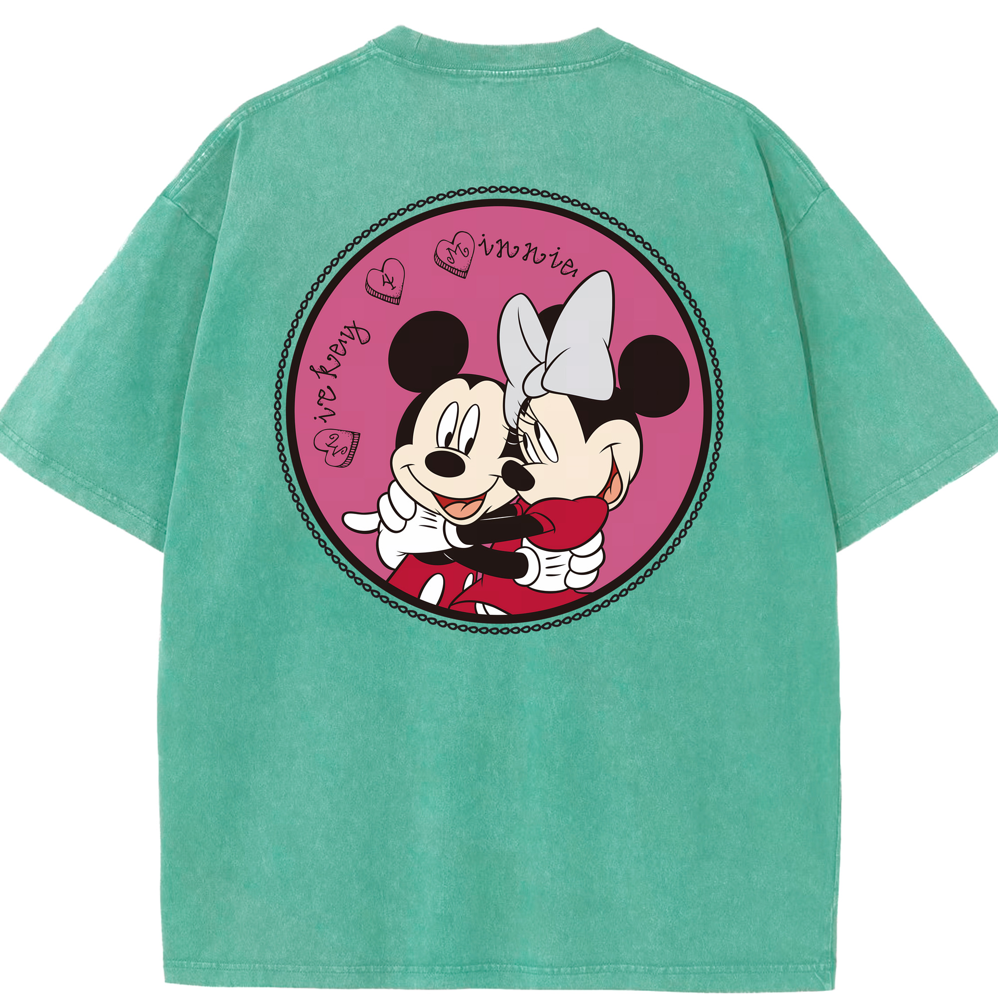 （画像用） ミッキーマウス Mickey Mouse 綿100% ヴィンテージ風 半袖Tシャツ（背面プリント）